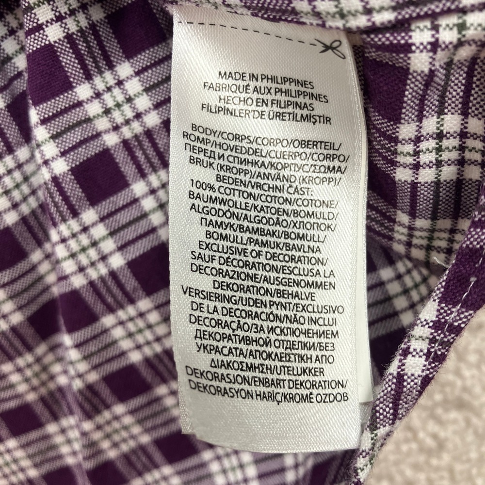 Ralph Lauren Mens XL Button Down Shirt Purple Plaid Classic Fit Long Sleeve - Picture 8 of 9